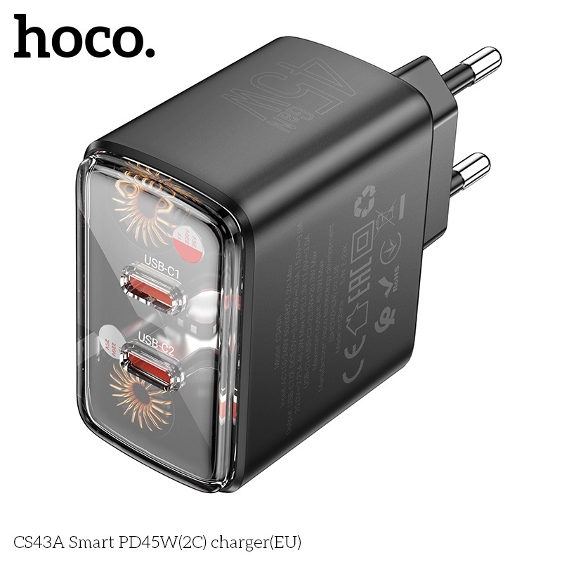 Củ sạc nhanh 2 cổng (2A) Hoco CS43A PD45W