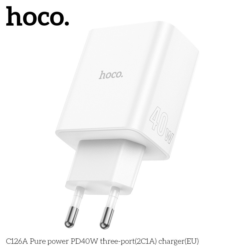 Củ sạc 3 cổng (2C 1A) C126A Hoco PD40W QC3.0