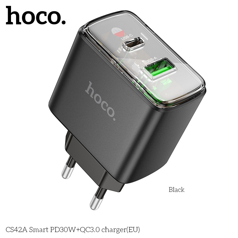 Củ sạc nhanh Hoco 2 cổng (1A 1C) CS42A PD30W QC3.0