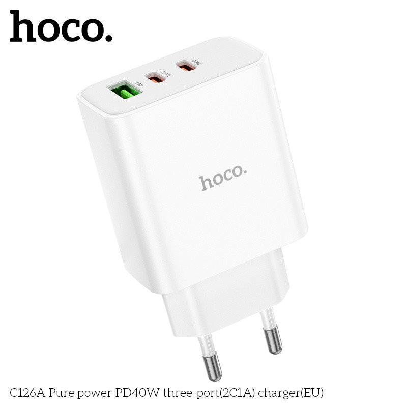 Củ sạc 3 cổng (2C 1A) C126A Hoco PD40W QC3.0