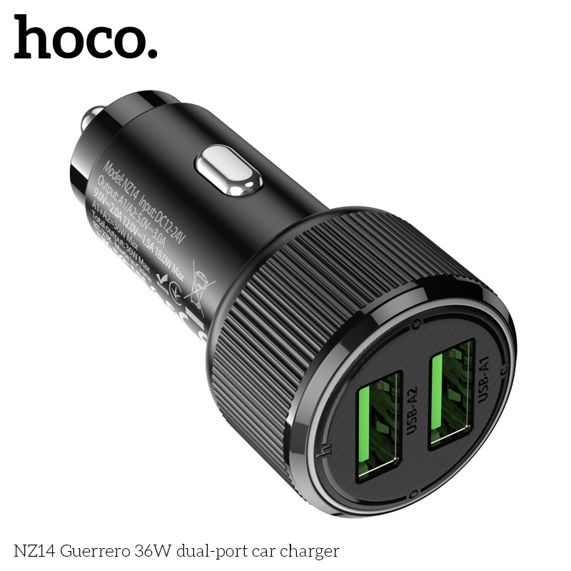 Tẩu sạc 2 cổng 36W (2A) Hoco NZ14