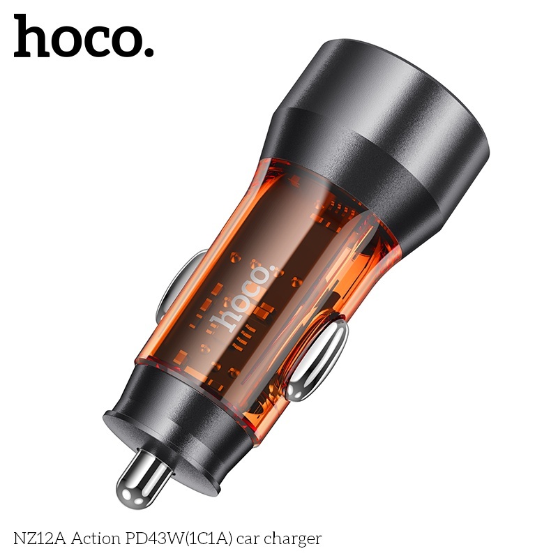 Tẩu sạc 2 cổng PD43W(1C1A) NZ12A Hoco