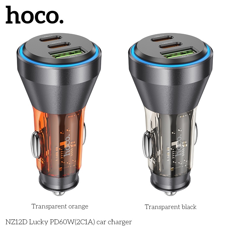 Tẩu sạc 3 cổng PD60W(2C1A) Hoco NZ12D