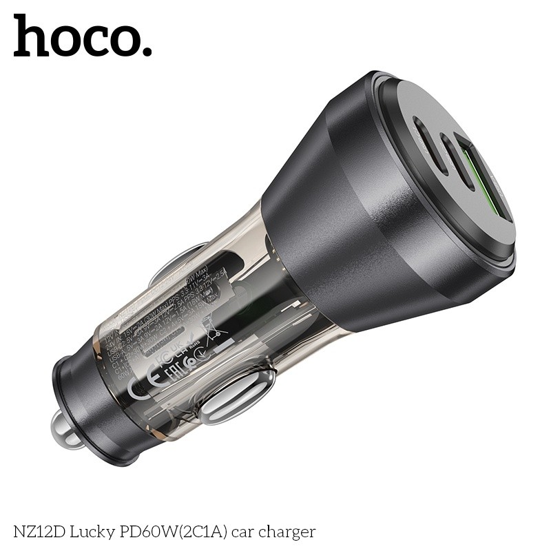 Tẩu sạc 3 cổng PD60W(2C1A) Hoco NZ12D