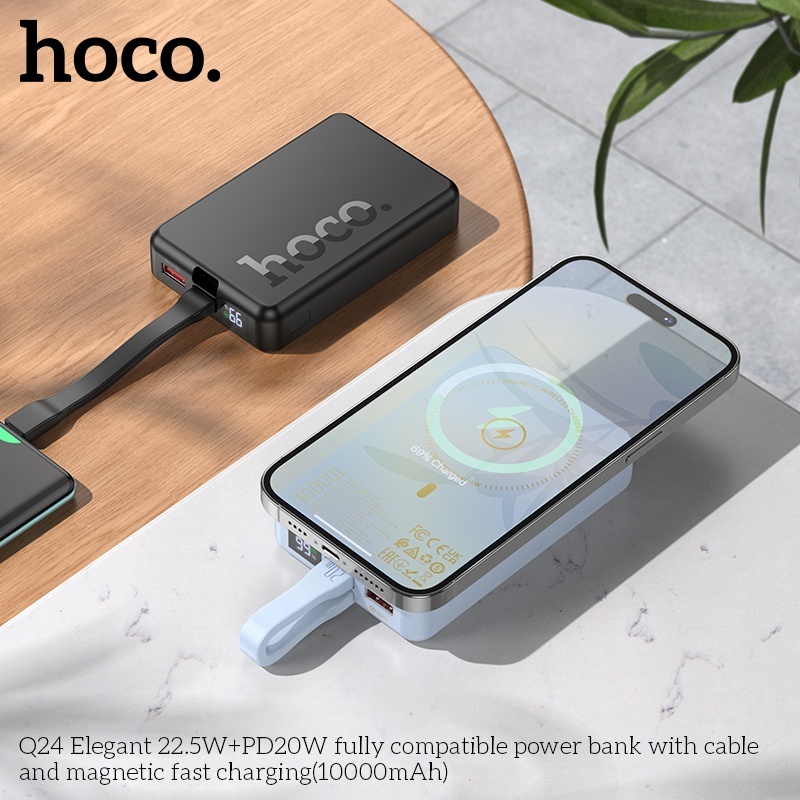 Pin sạc dự phòng sạc không dây kèm cáp sạc 22.5W OD20W Hoco Q24 10.000mAh