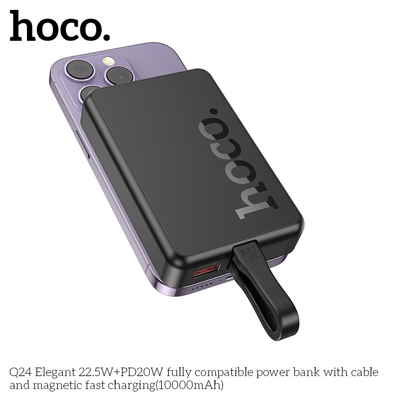 Pin sạc dự phòng sạc không dây kèm cáp sạc 22.5W OD20W Hoco Q24 10.000mAh