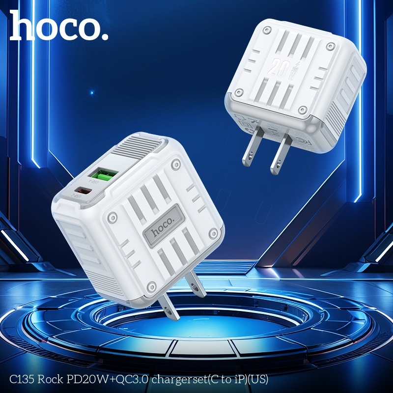 Bộ củ cáp sạc nhanh PD20W+QC3.0 Hoco C135 Lightning