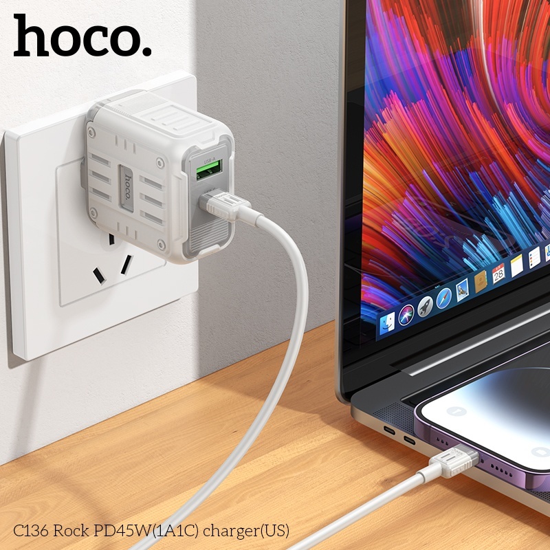 Củ sạc nhanh PD45W(1A1C) Hoco C136