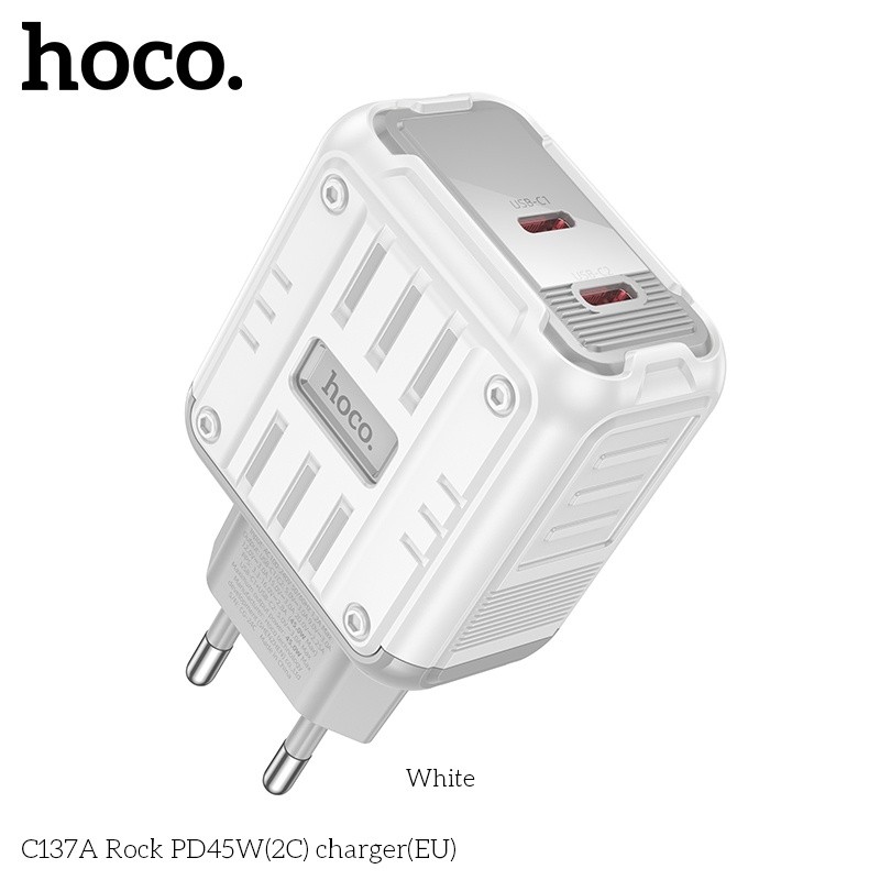 Củ sạc nhanh 2 cổng C PD45W Hoco C137A