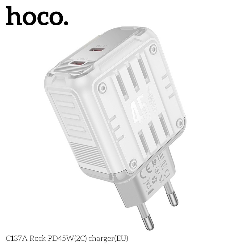 Củ sạc nhanh 2 cổng C PD45W Hoco C137A