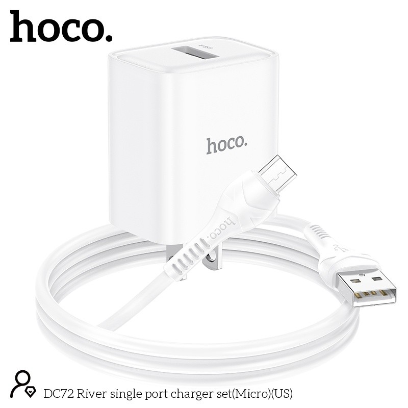 Bộ củ cáp sạc Hoco DC72 micro 2.4a