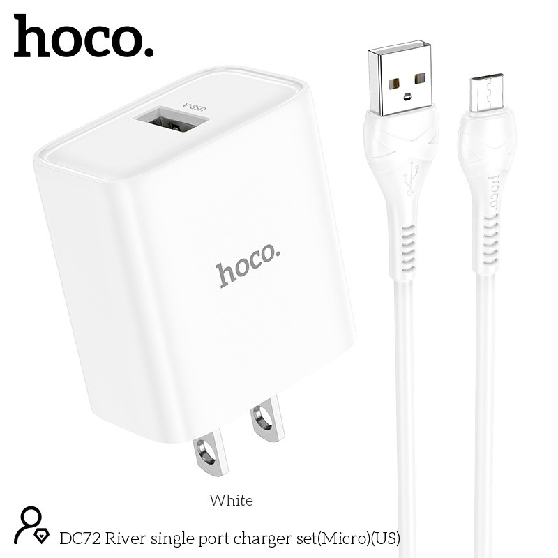 Bộ củ cáp sạc Hoco DC72 micro 2.4a