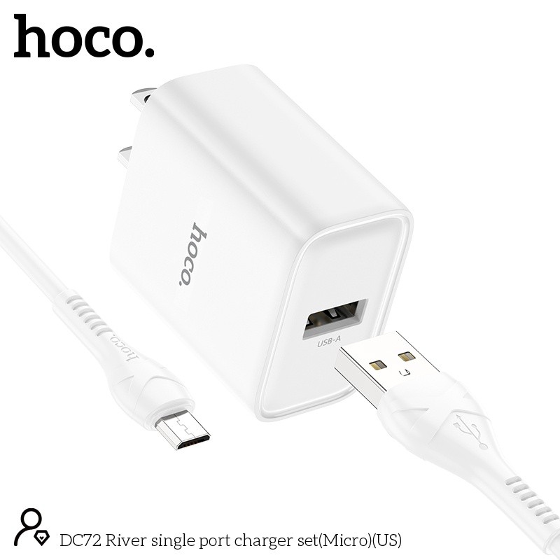 Bộ củ cáp sạc Hoco DC72 micro 2.4a