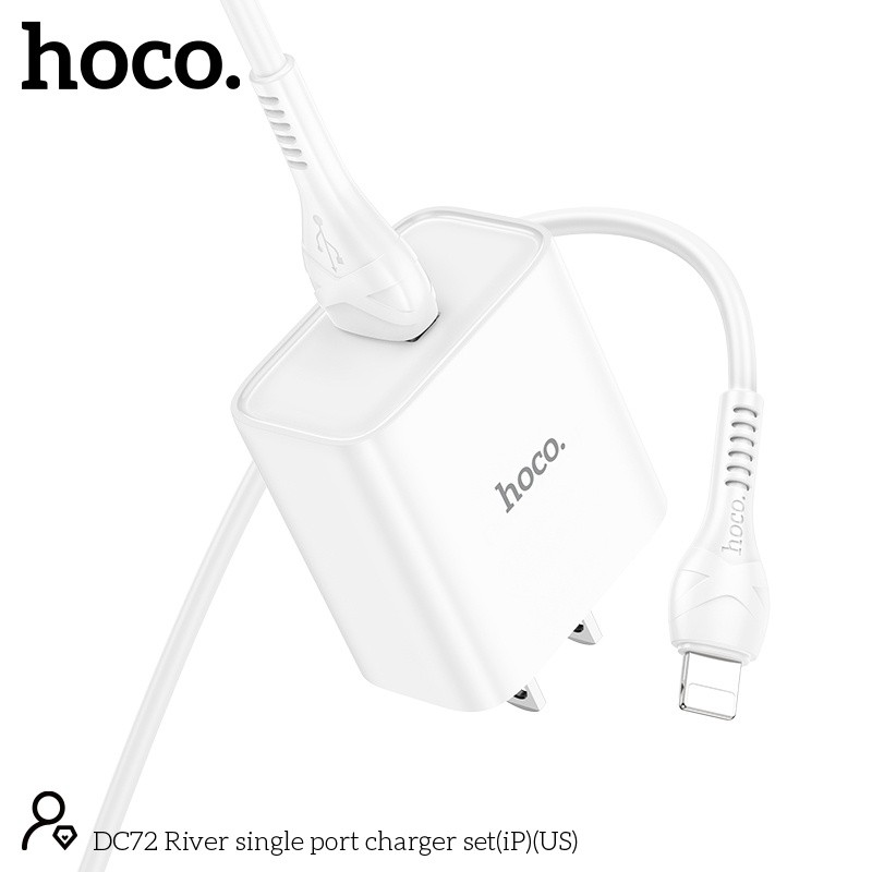Bộ củ cáp sạc Hoco DC72 lightning 2.4a