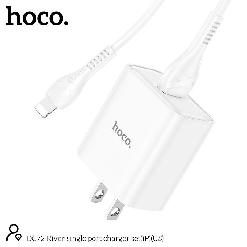Bộ củ cáp sạc Hoco DC72 lightning 2.4a