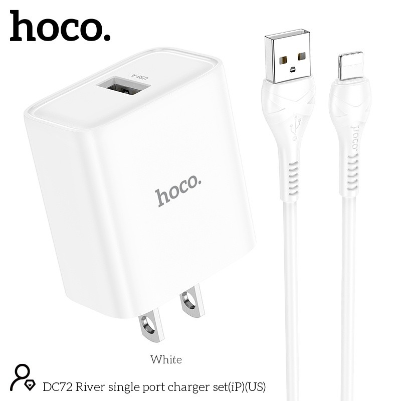 Bộ củ cáp sạc Hoco DC72 lightning 2.4a