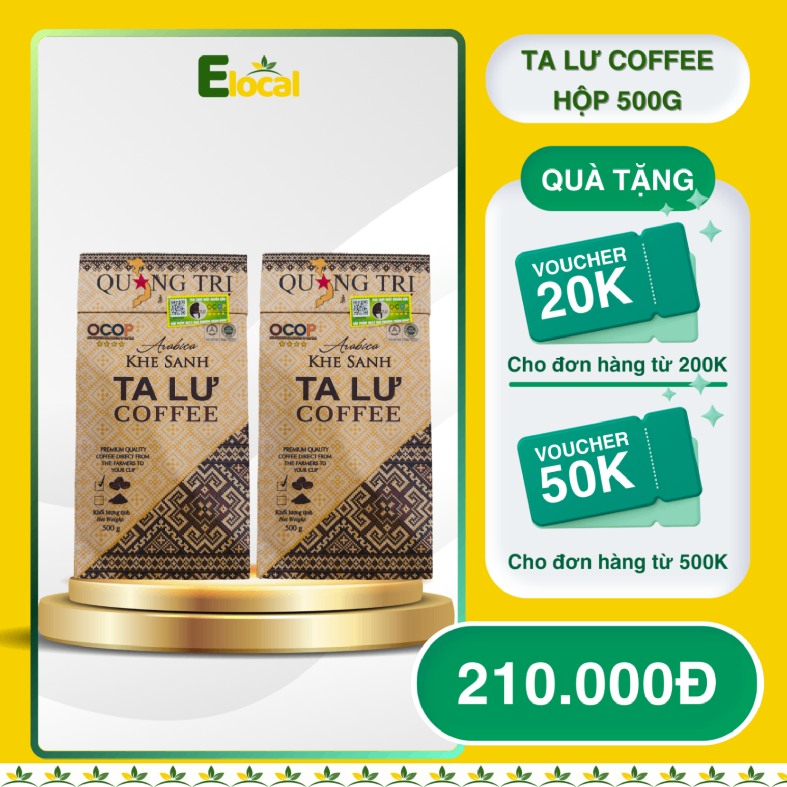 Cà phê Ta Lư hộp 500g