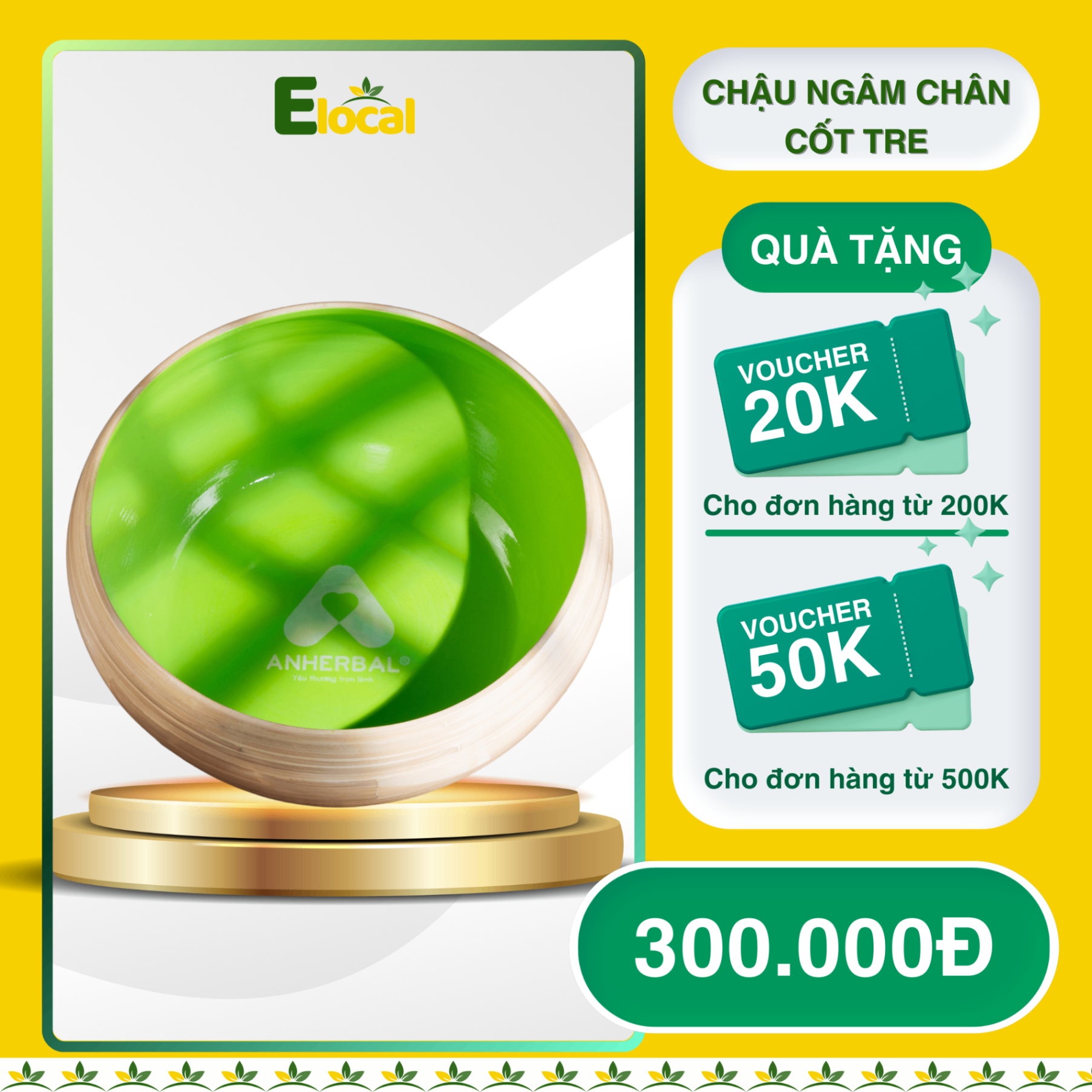 Chậu ngâm chân cốt tre