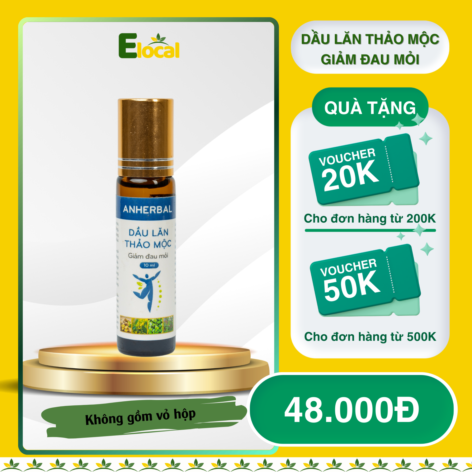 Dầu lăn thảo mộc Giảm Đau Mỏi (không gồm vỏ hộp)