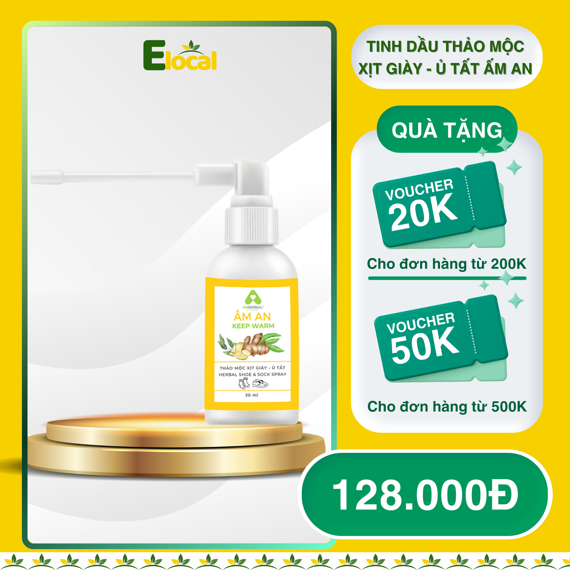 Tinh dầu thảo mộc xịt giày - ủ tất Ấm An