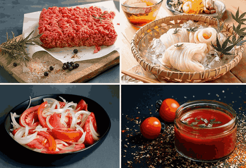 Mì somen nấu cùng thịt bò sốt cà chua
