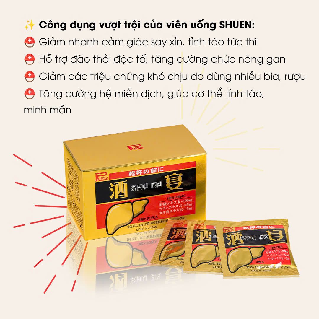 Công dụng của viên uống giải rượu SHUEN
