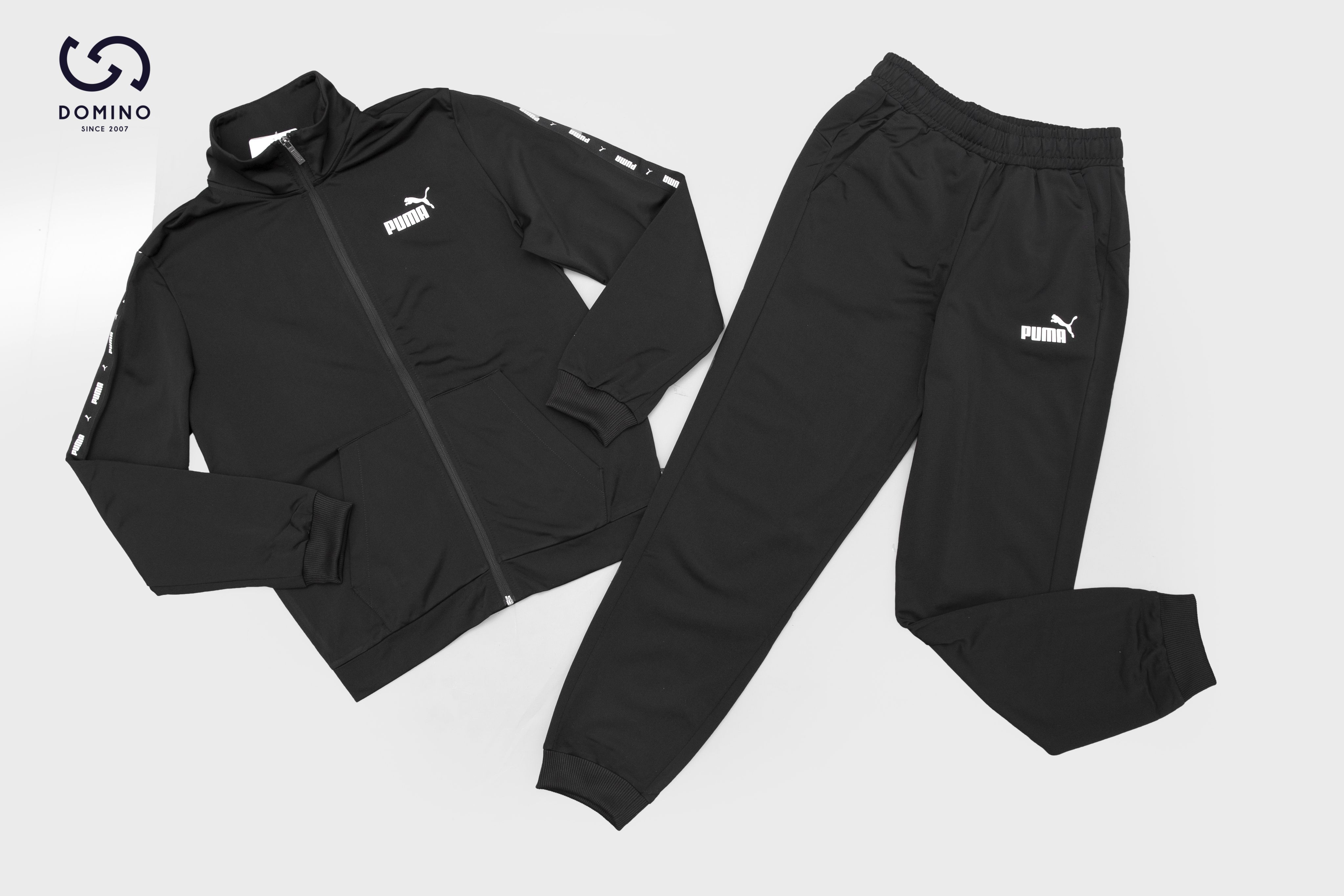 PUMA MEN'S TAPE POLY TRAINING SUIT TOP AND BOTTOM SET - 849543-01-FS