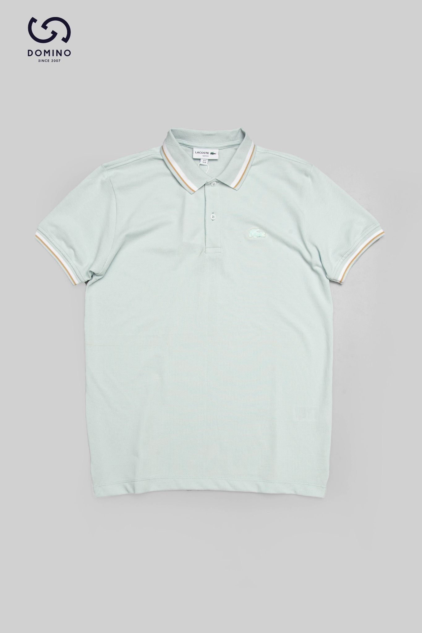 LACOSTE - XANH DƯƠNG CỔ VIỀN NÂU TRẮNG - LACOS269-FS - XL