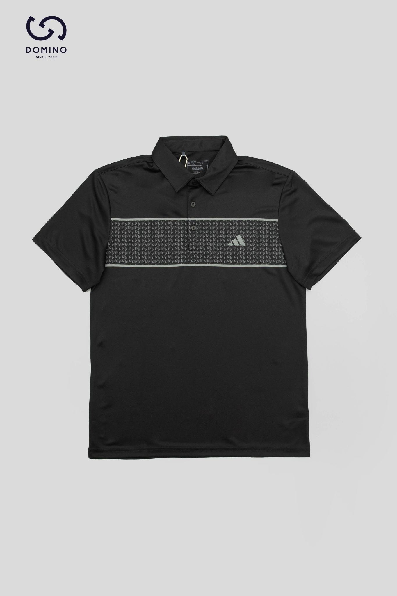 ADIDAS CHEST STRIPE POLO SHIRT BLACK - IS7127