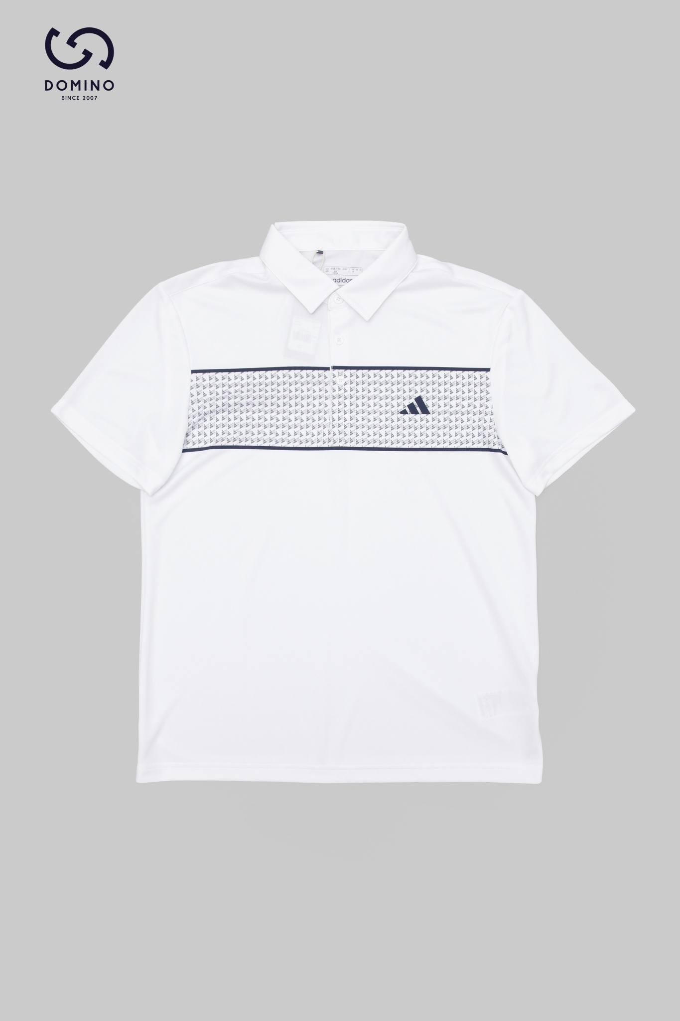 ADIDAS CORE CHEST STRIPE POLO SHIRT WHITE - IU4344