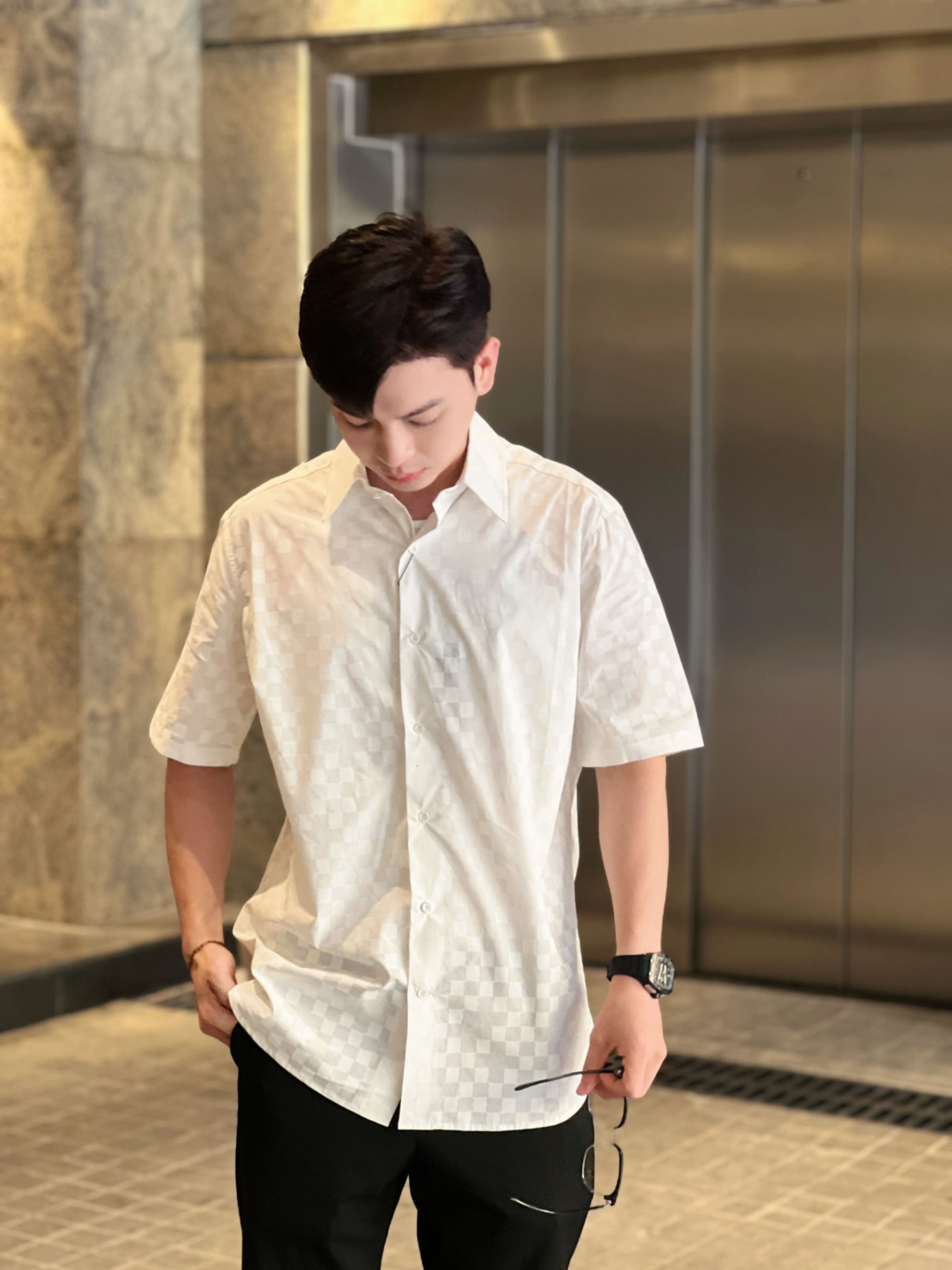 LV - TRẮNG Ô HỌA TIẾT - LV097-T