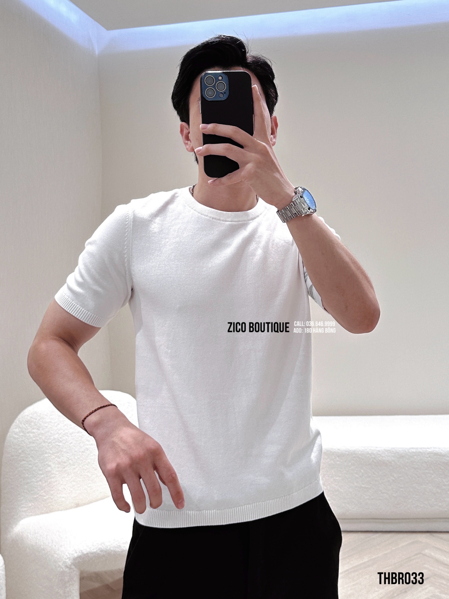THOM BROWNE - TRẮNG TAY XÁM KẺ - THBR033