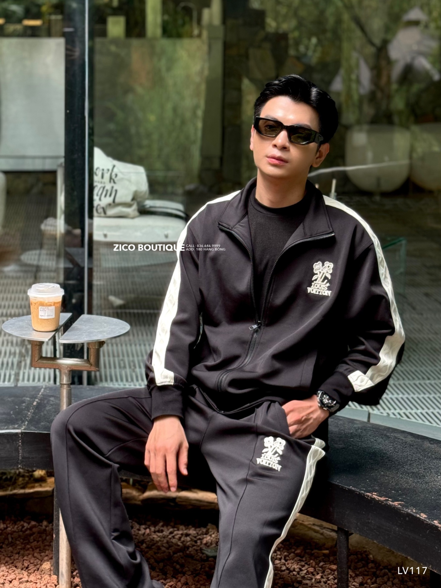 LV - ĐEN HỌA TIẾT LV HOA - LV117-T