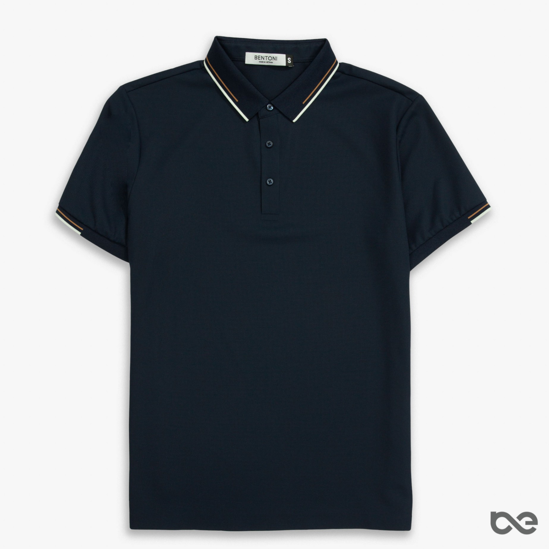 Dash Polo | Xanh than kẻ trắng cam