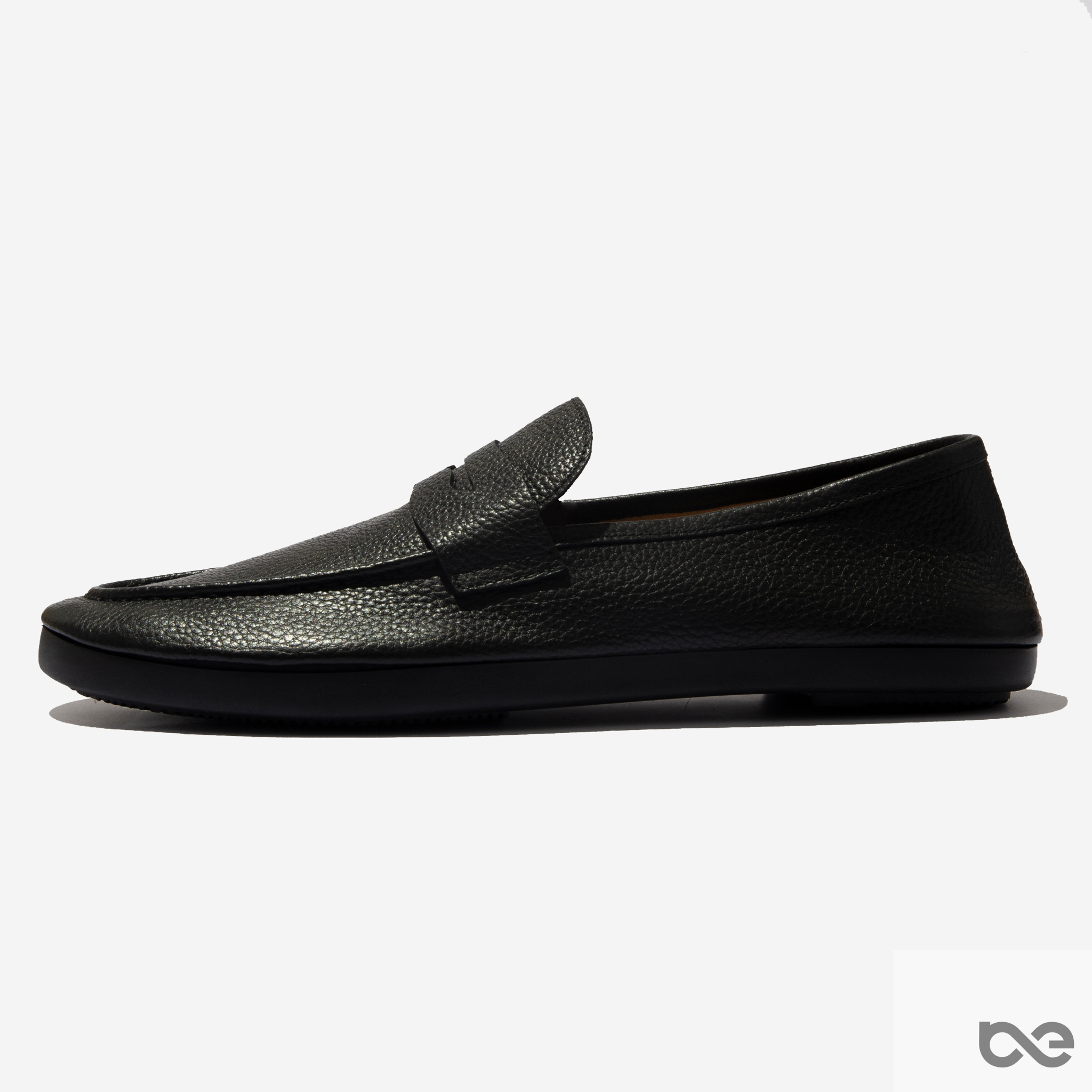 Tanzo Slip-On | Đen da bò