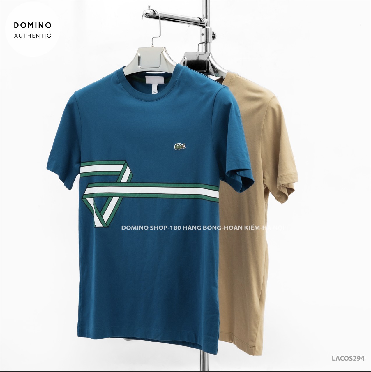 LACOSTE - XANH KẺ TRẮNG - LACOS294
