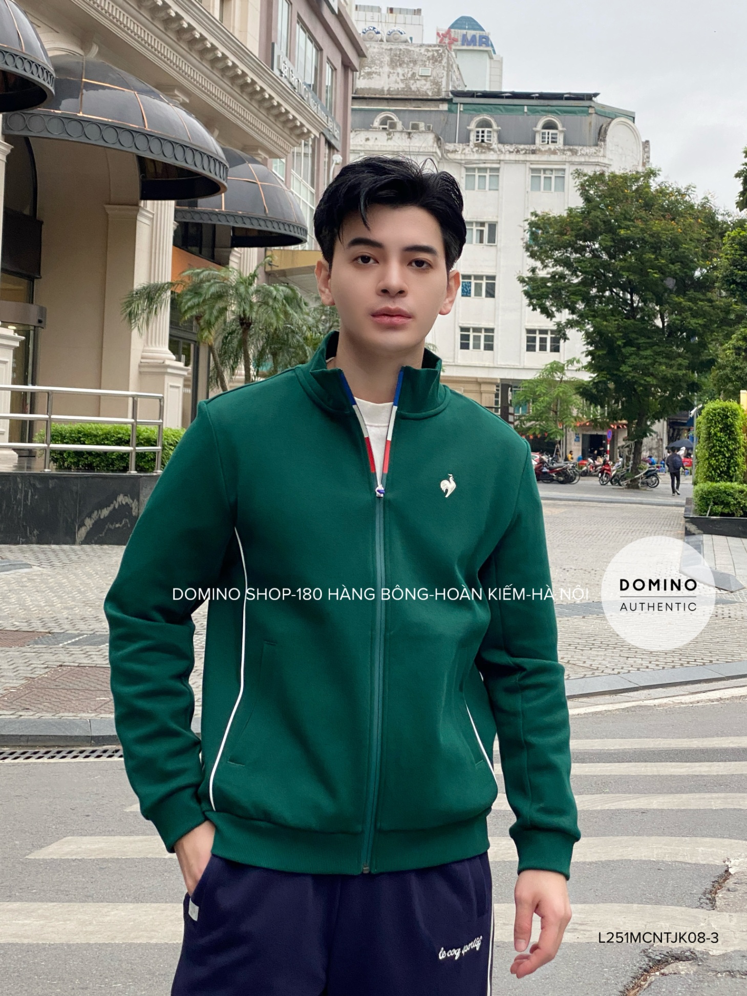 LECOQ - XANH LÁ SƯỜN KẺ TRẮNG - L251MCNTJK08-3