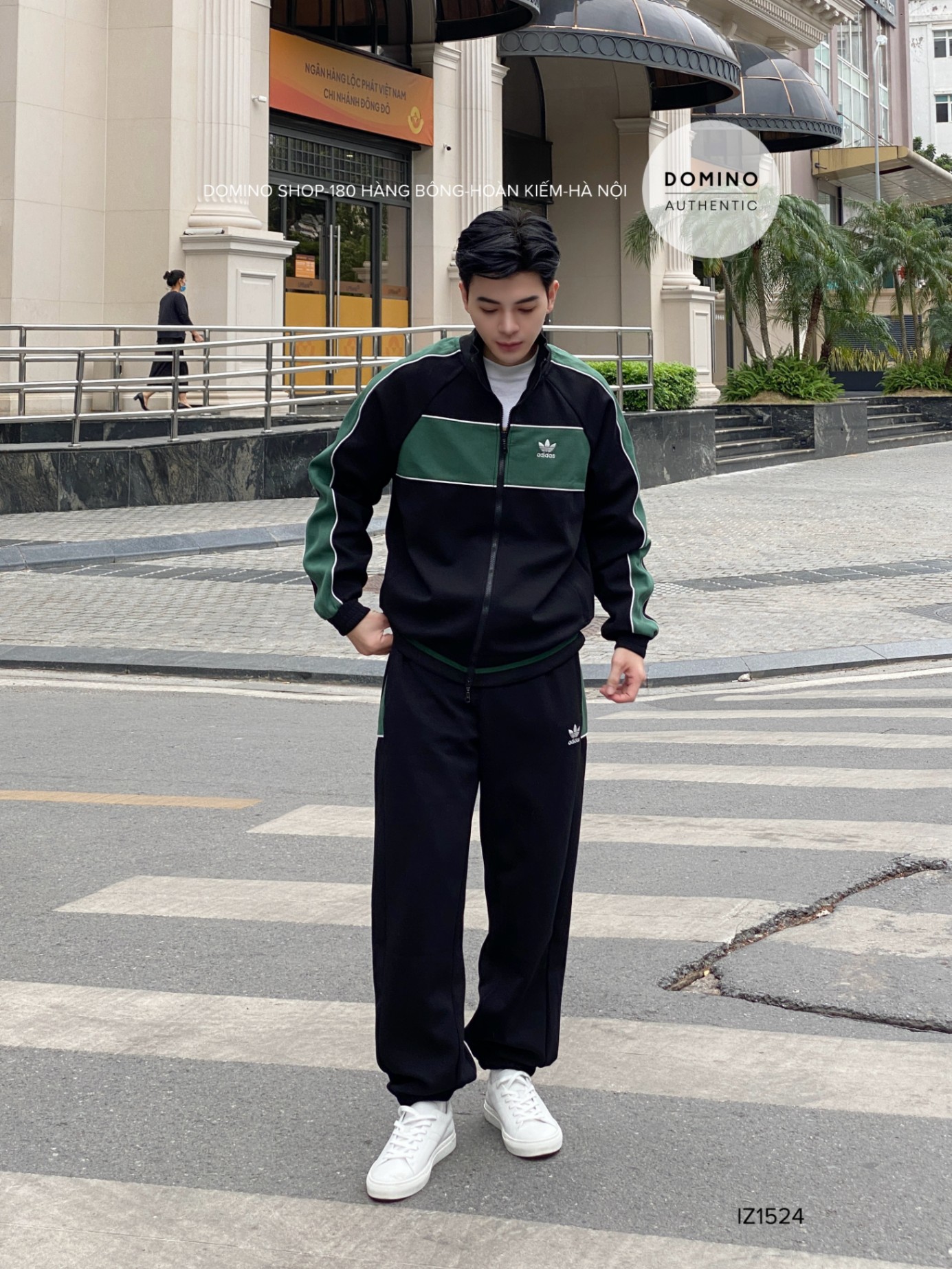 ADIDAS RIFTA TRACKSUIT BLACK & GREEN- IZ1524