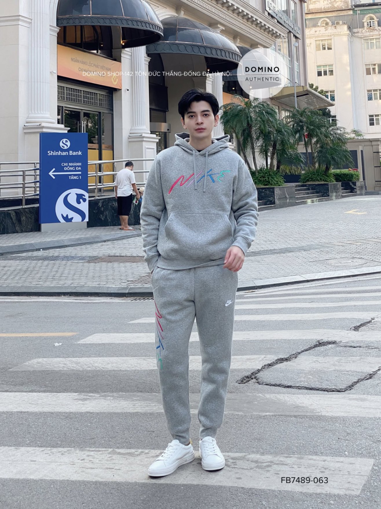 NIKE CLUB FLEECE LOGO EMBROIDERED HOODIE & SWEATPANTS - FB7489-063 - FB7479-063