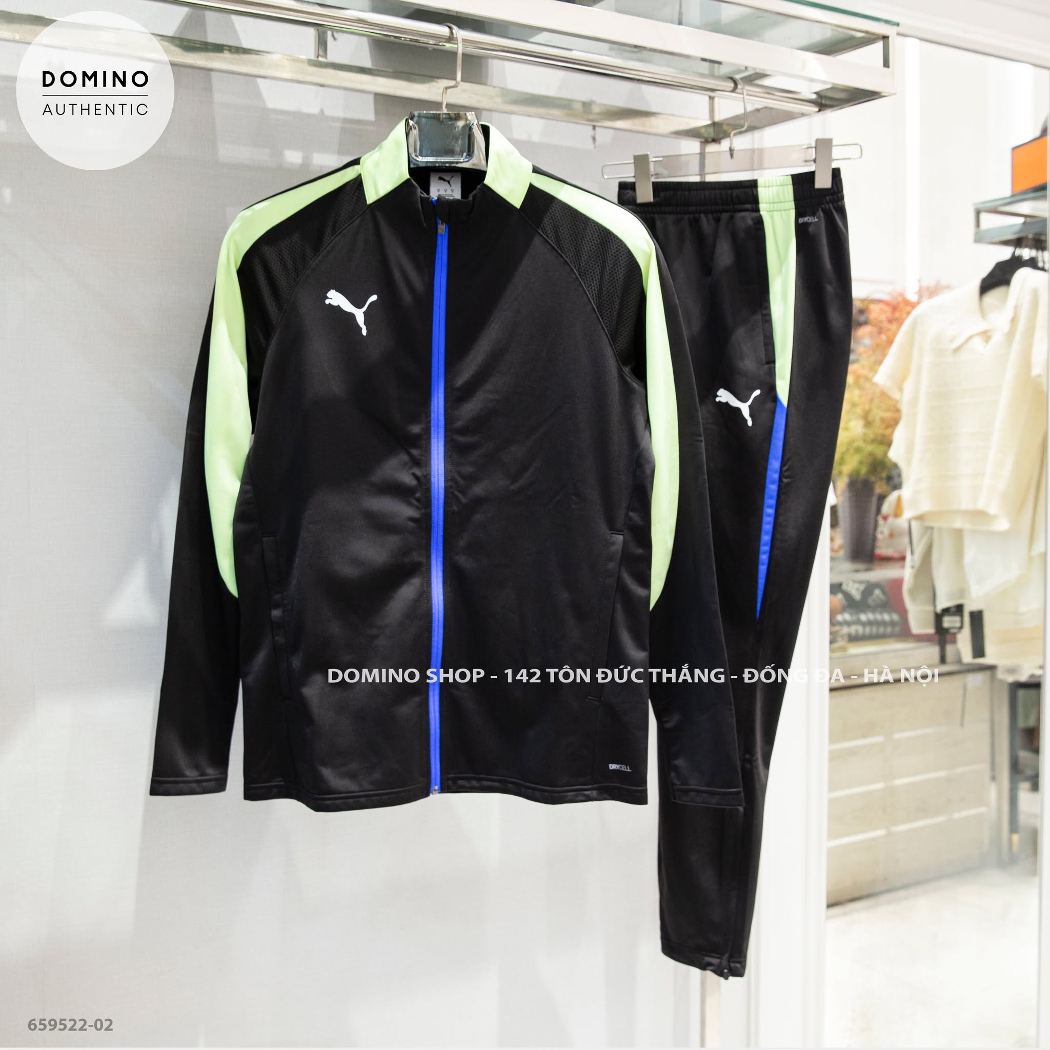 PUMA LIGA TRACKSUIT MEN IN BLACK WITH GREEN AND BLUE - 659522-02