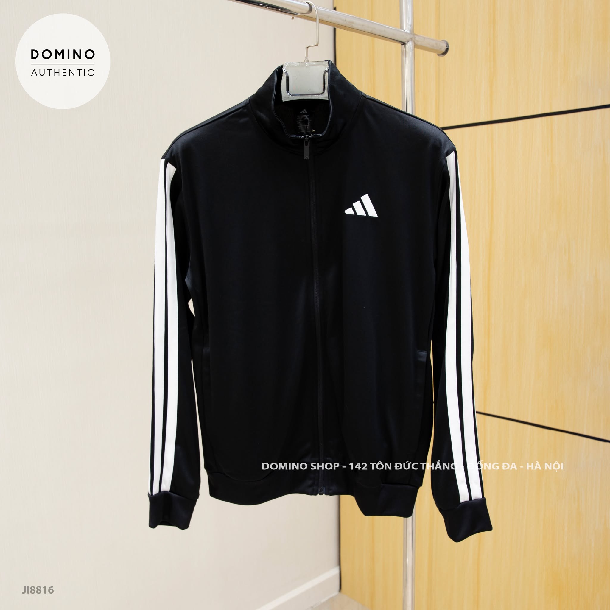 ADIDAS REGULAR 3-STRIPES TRICOT JACKET BLACK - JI8816