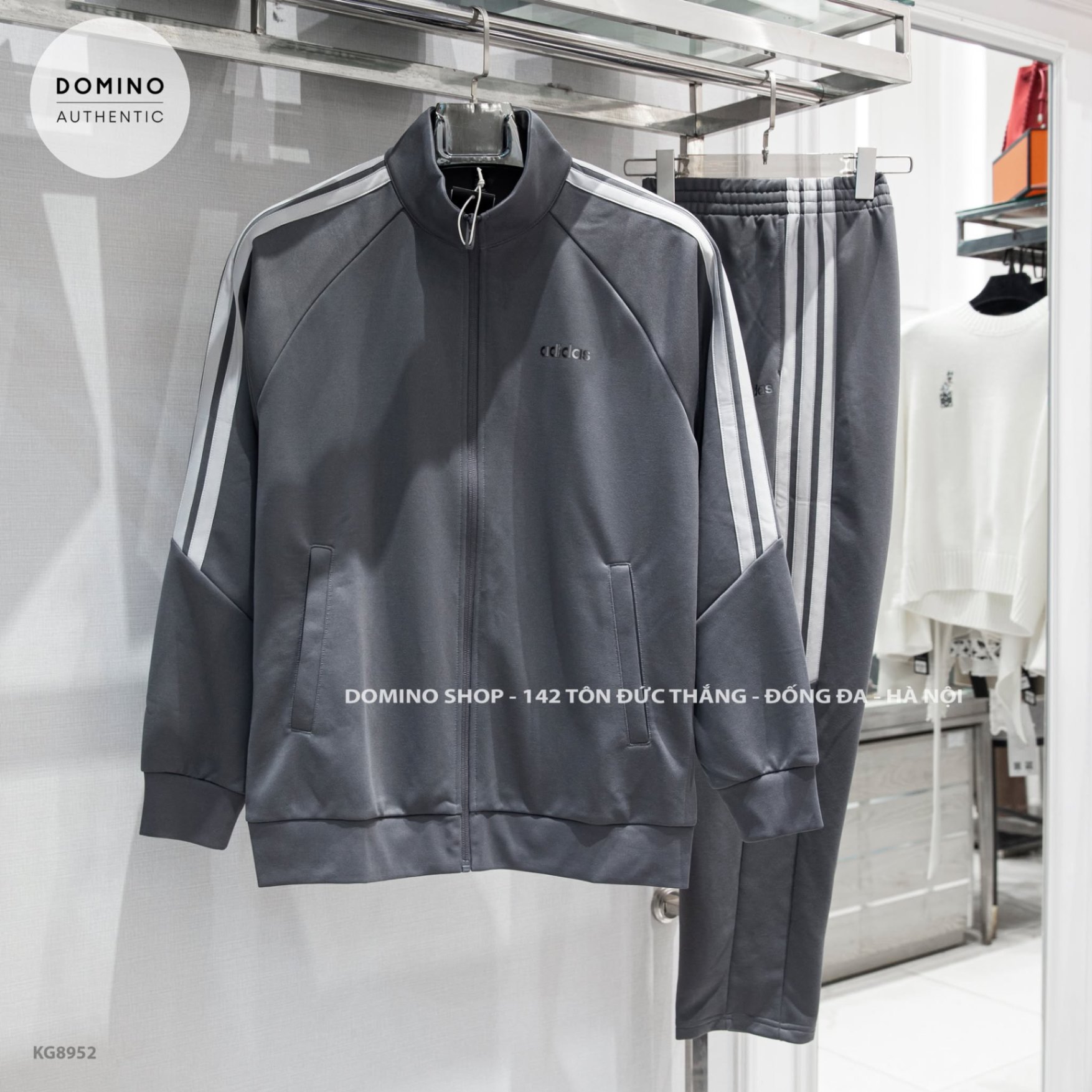ADIDAS MEN'S Q3 CASUAL TRACKSUIT GREY - KG8952