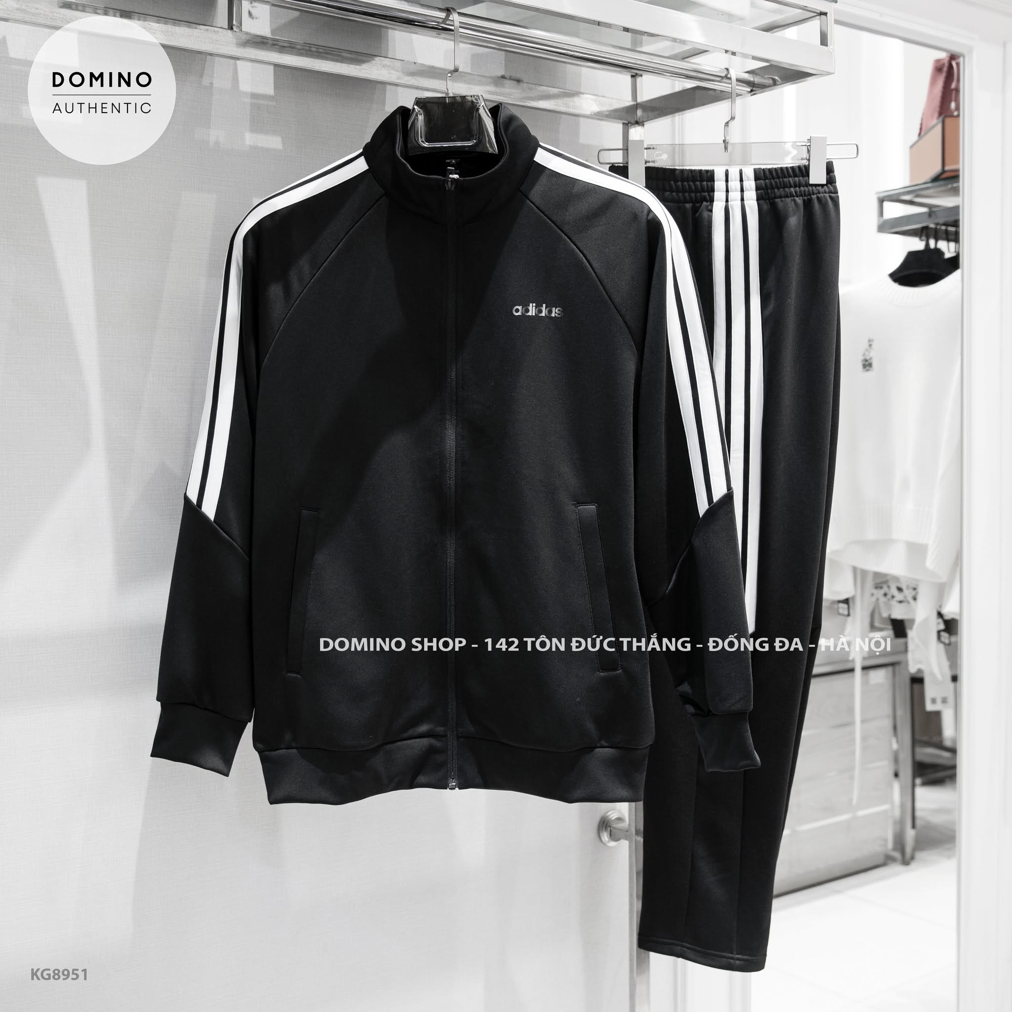 ADIDAS MEN'S Q3 CASUAL TRACKSUIT BLACK - KG8951