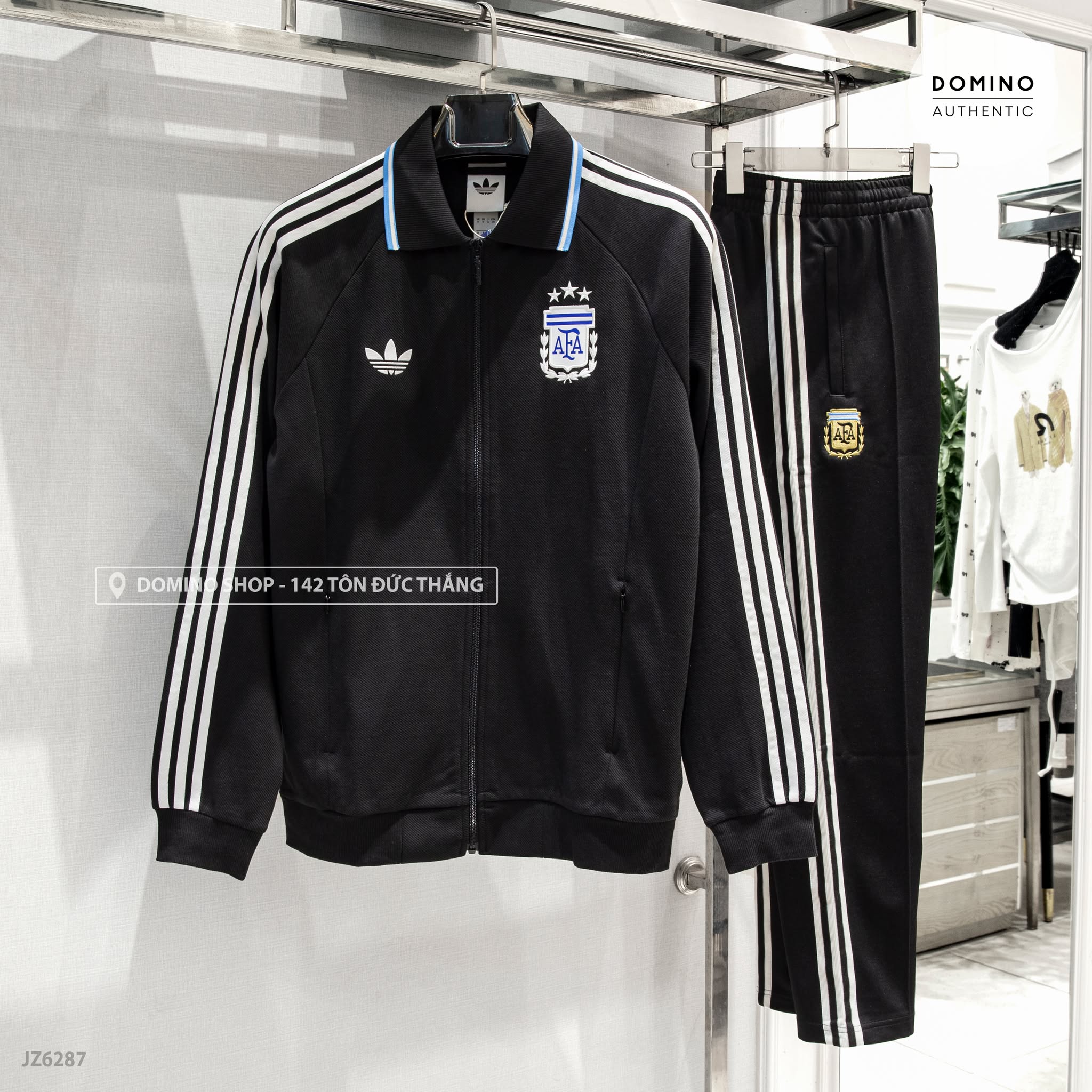 ADIDAS ARGENTINA AWAY ANTHEM TRACKSUIT BLACK -TÚI KHOÁ- JZ6306 - JZ6287