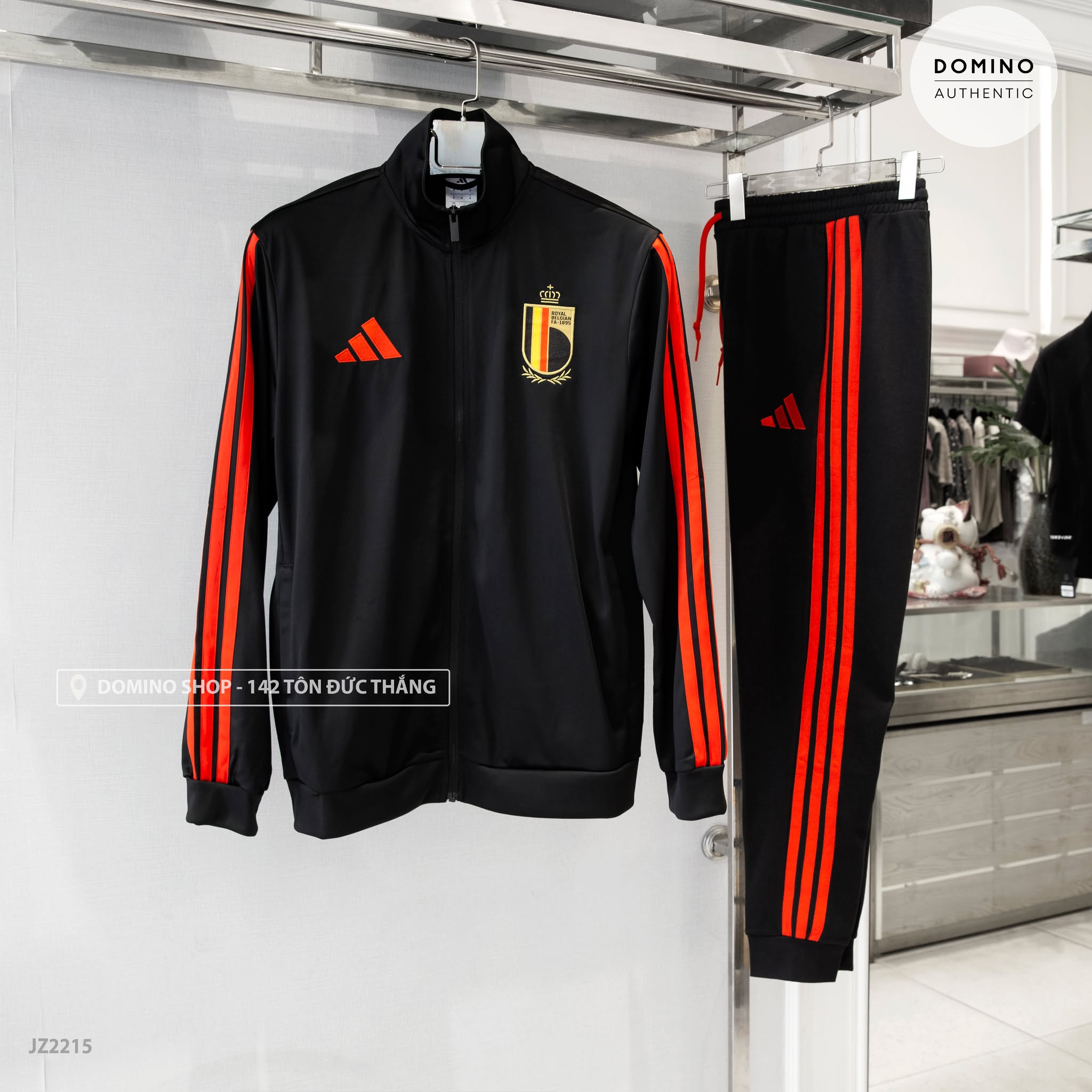 ADIDAS BLACK BELGIUM DNA PANTS TRACK TOP - JZ2215 - JZ2216