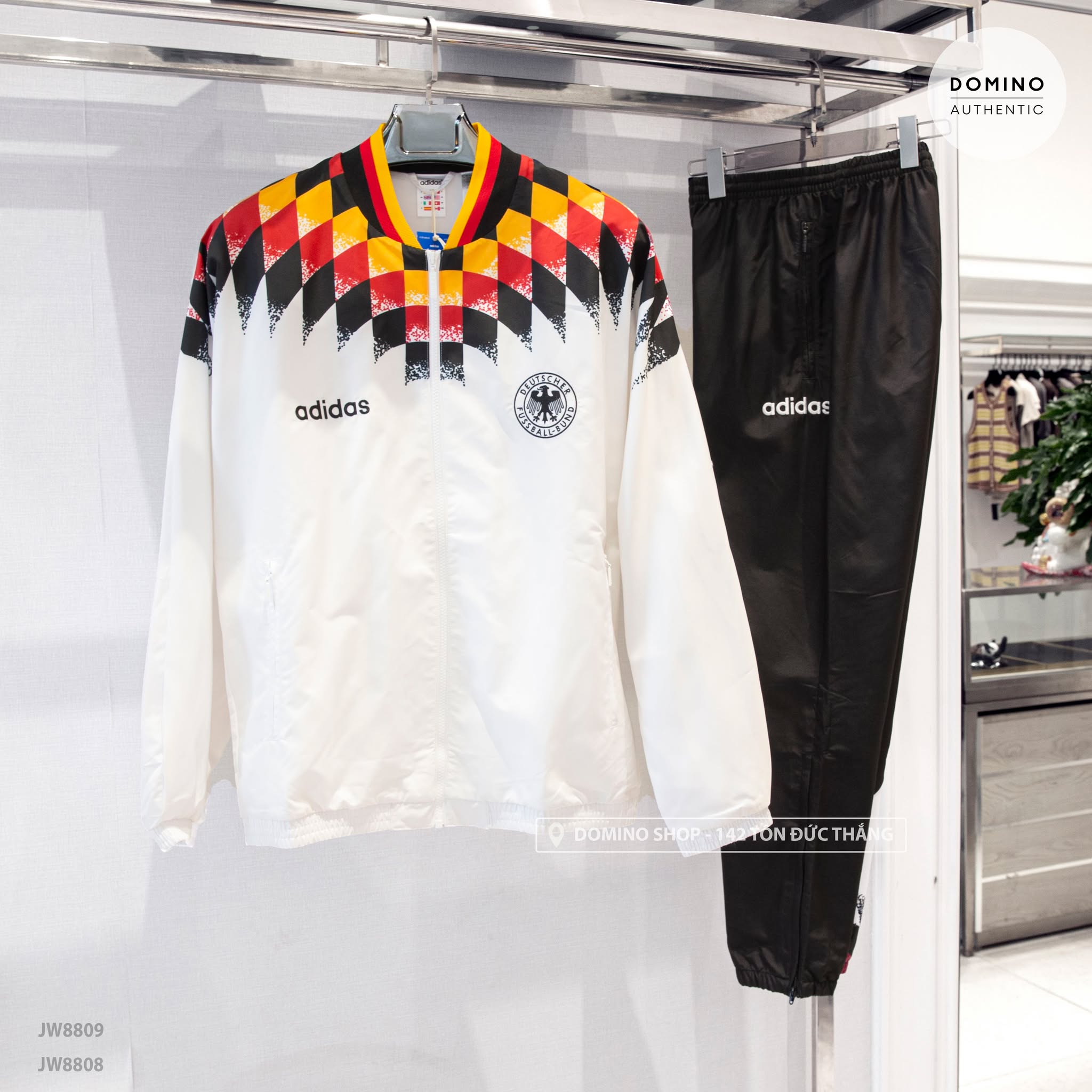 ADIDAS GERMANY TRACK TOP 1994 MEN'S OUTFIT WHITE/BLACK TÚI KHÓA - JW8808 - JW8809