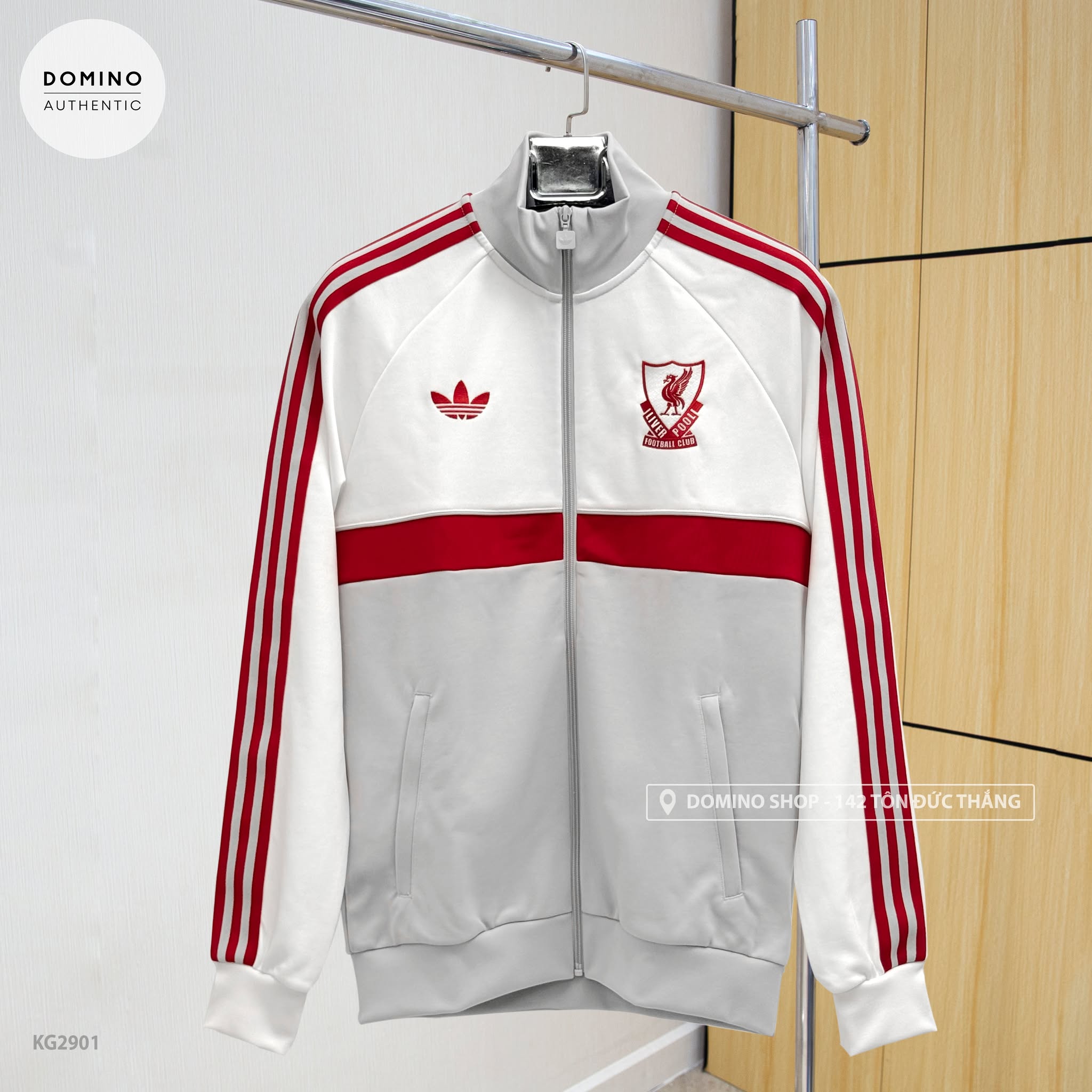 ADIDAS ORIGINALS LIVERPOOL FC OG2 TRACK TOP JACKET ' WHITE/GREY' - KG2901