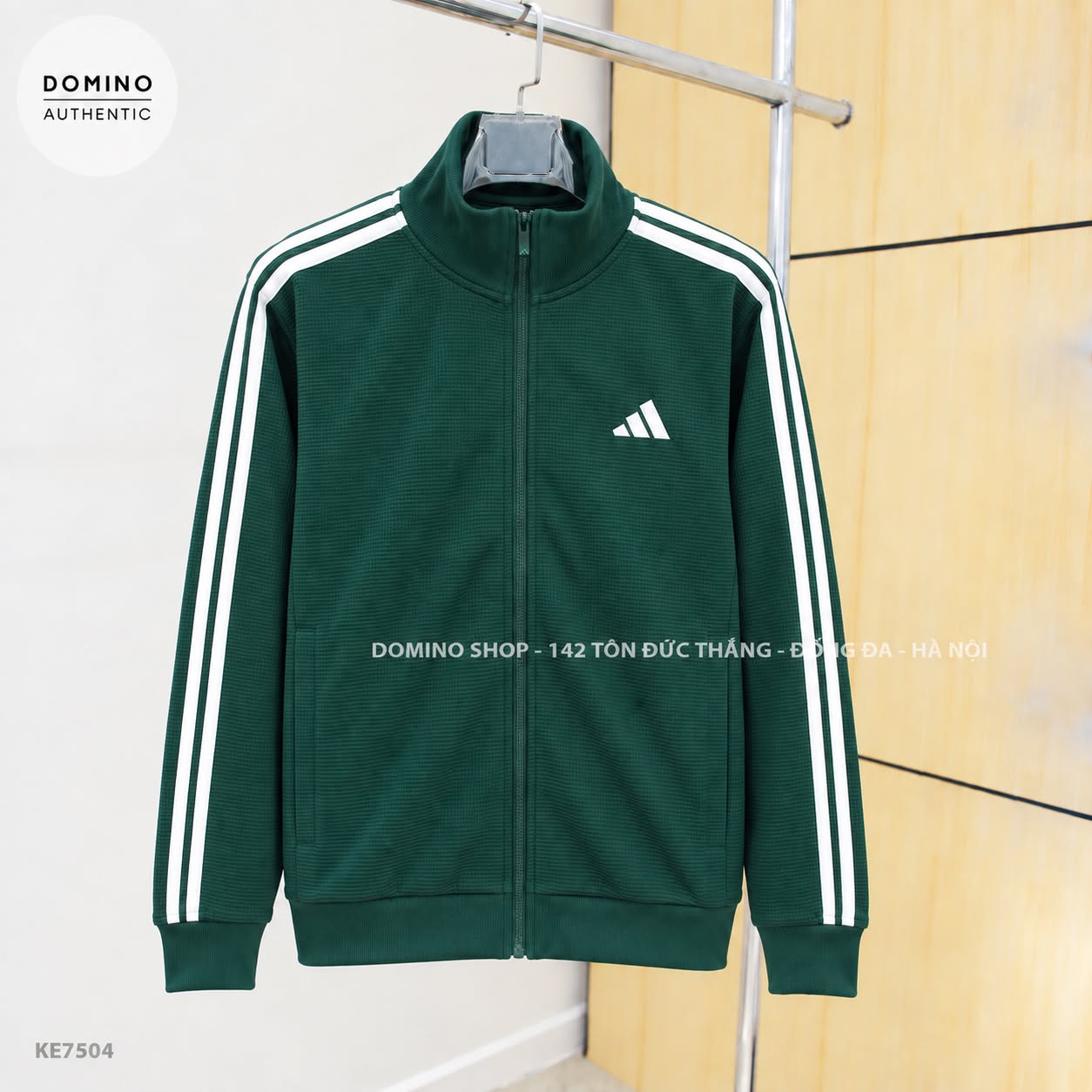 ADIDAS REGULAR FIT WAFFLE TRACK TOP ' GREEN' - KE7504