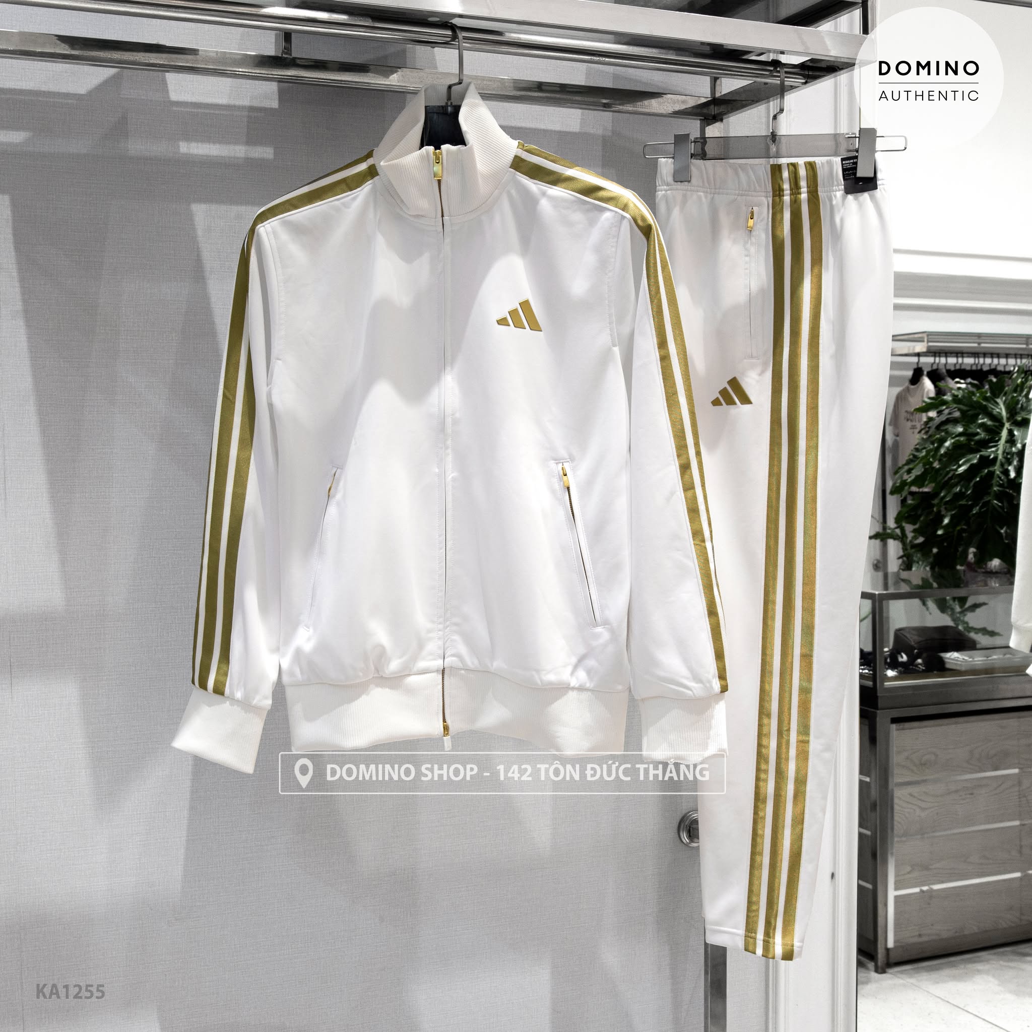 ADIDAS STADIUM GOLD REGULAR FIT TRACK TOP 'WHITE/GOLD' TÚI KHÓA - KA1261 - KA1255