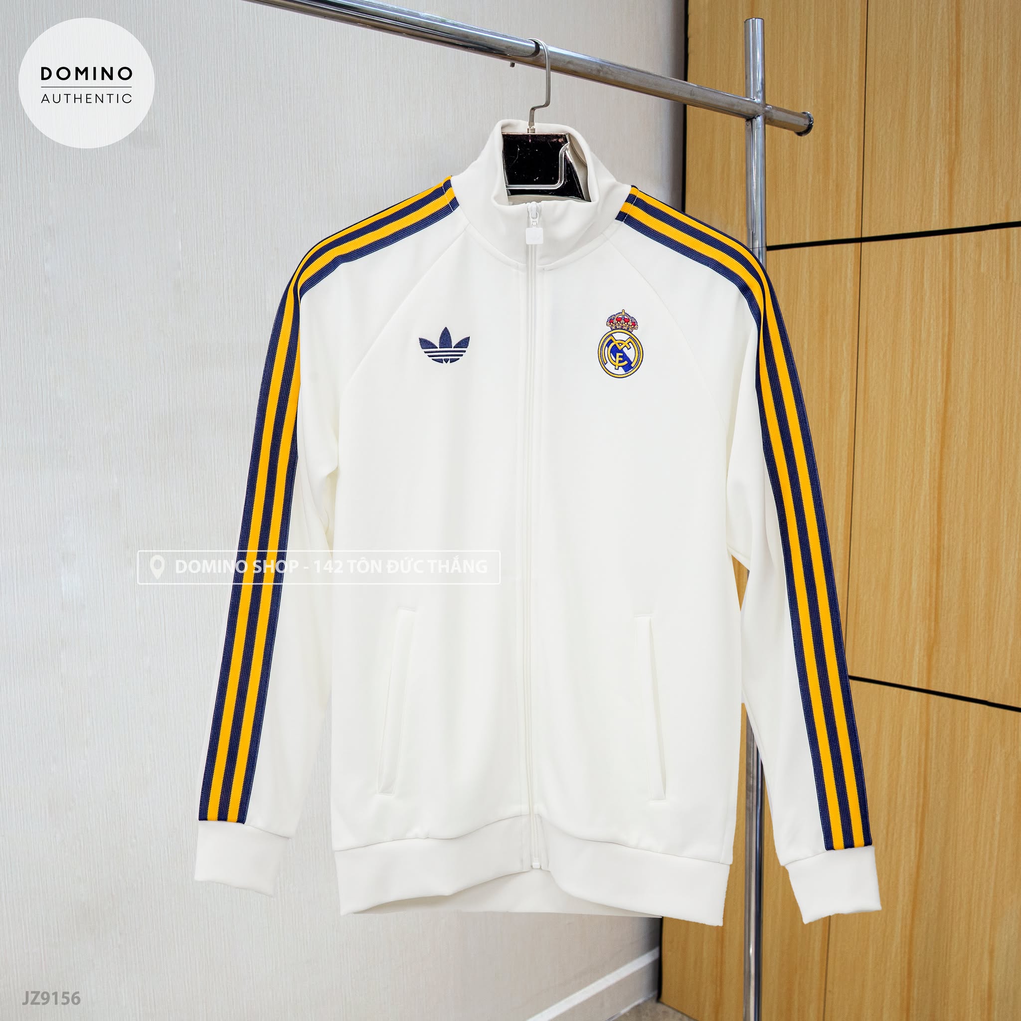 ADIDAS WHITE REAL MADRID ORIGINALS TRACK TOP - JZ9156